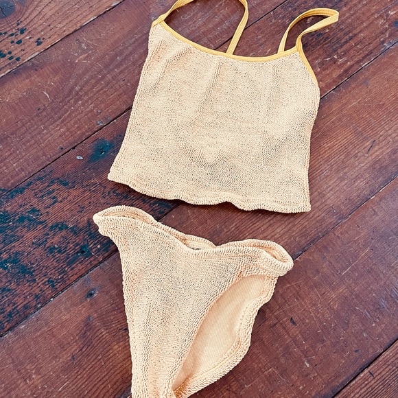 Hunza G Orange Tankini Swim Set Bikini Swimsuit Bathing Suit - Picture 3 of 7